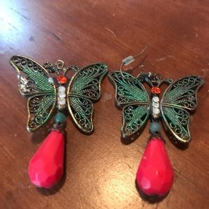 Butterfly dangle earrings